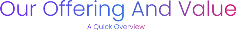 Our offering and value: a quick overview